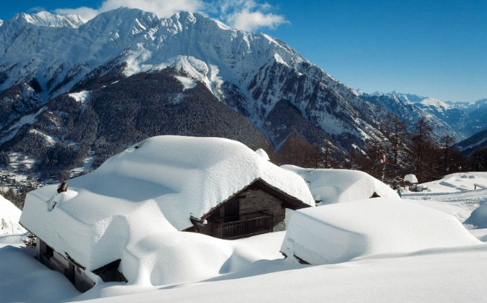 Chalet in winter Valle d'Aosta