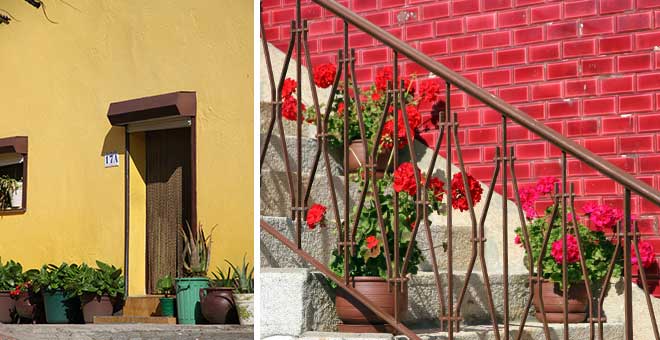 Typisch (noord) Portugal: huizen en veel potten met bloemen