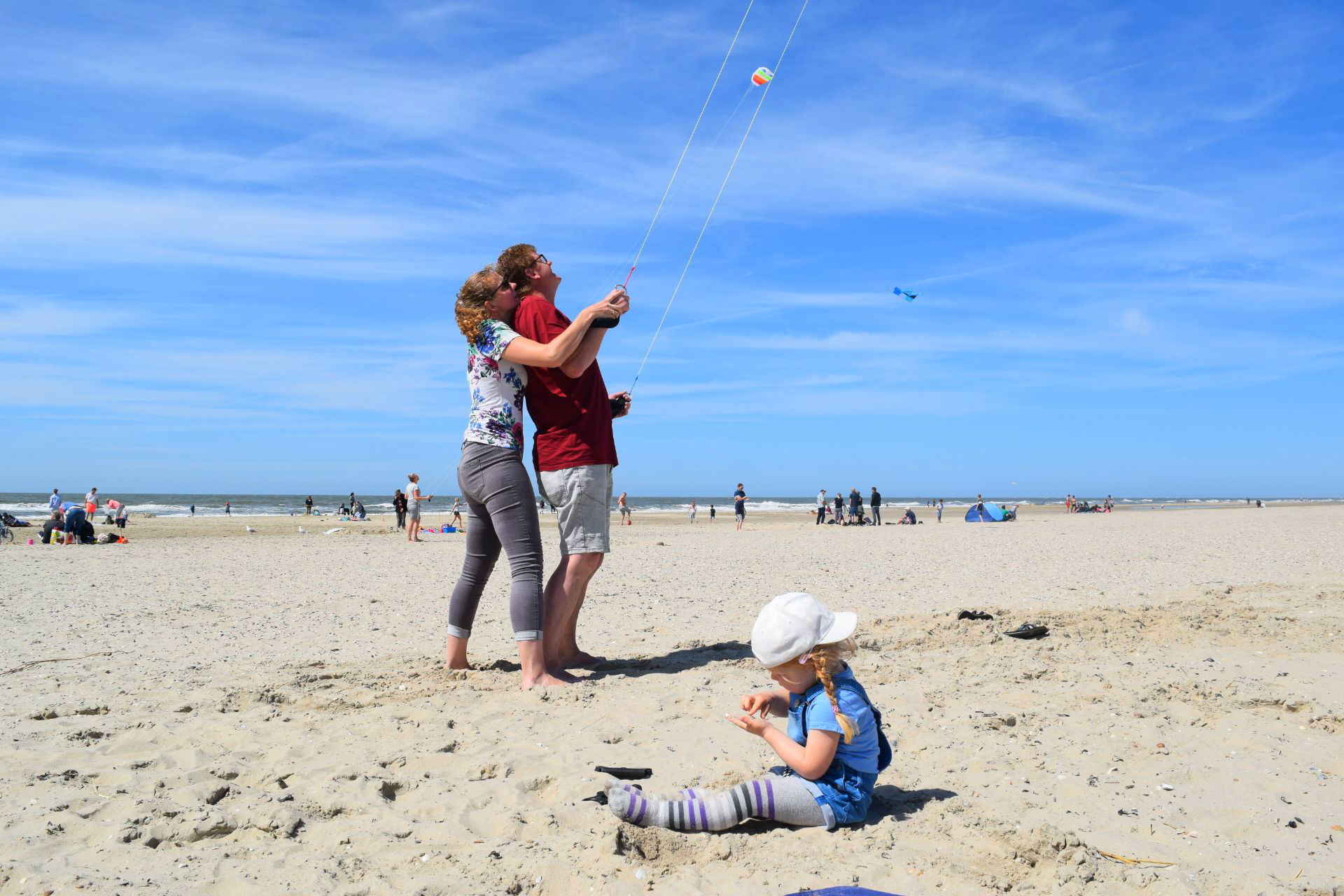 Vliegeren op het strand van Texel
